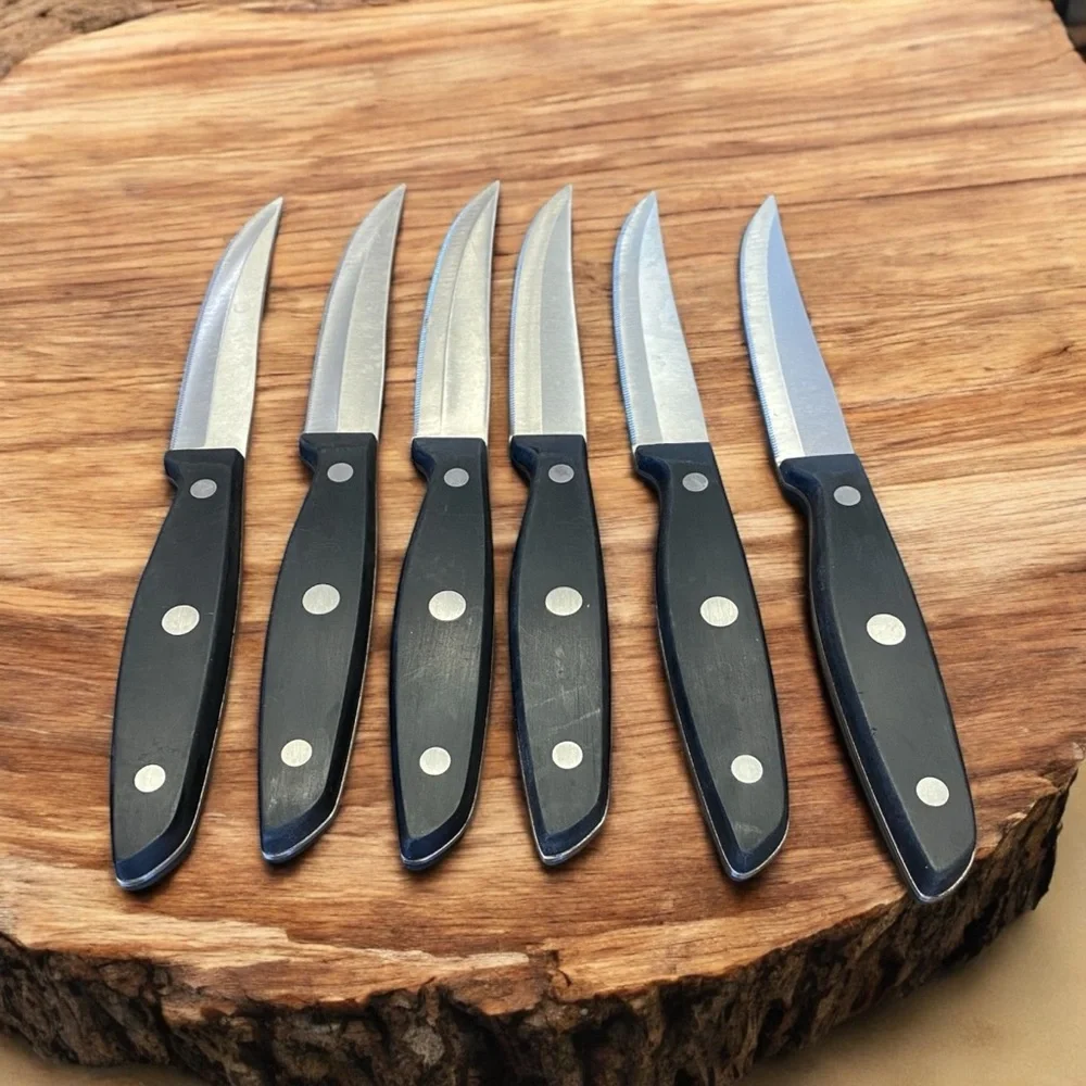 KitchenAid 6-Piece Steak Knife Set with Wood Block EUC